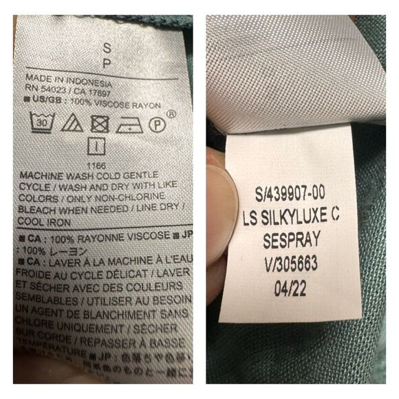 BUNDLE OF 2 - ANN TAYLOR Smocked Peplum Top, BANANA REPUBLIC FACTORY SilkyLuxe - Picture 7 of 15